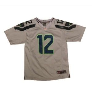 Nike Seattle Seahawks NFL On Field Wolf Gray #12 Fan Football Jersey Youth Sz L